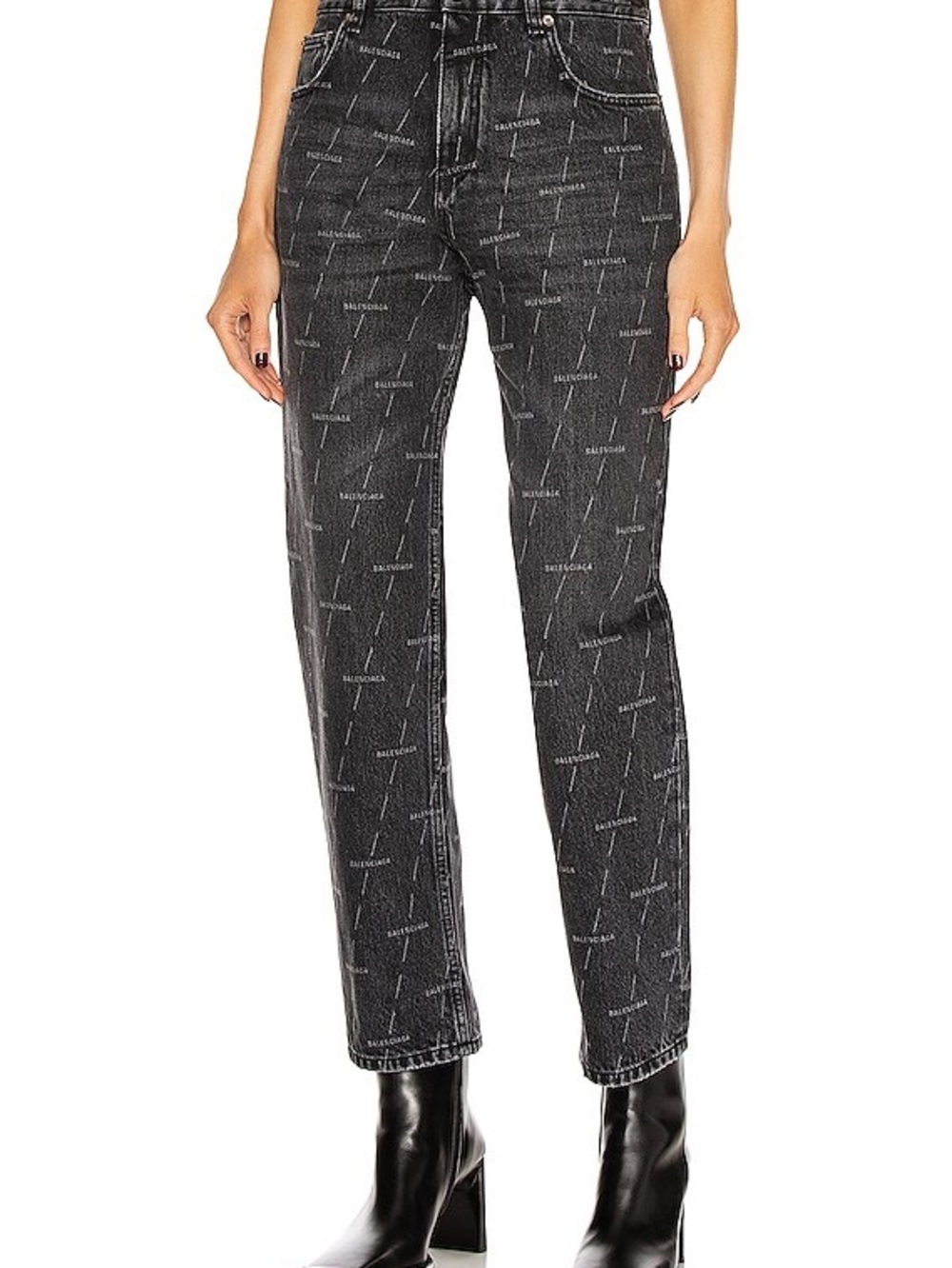 Balenciaga Black Logo-Trim Denim Jeans